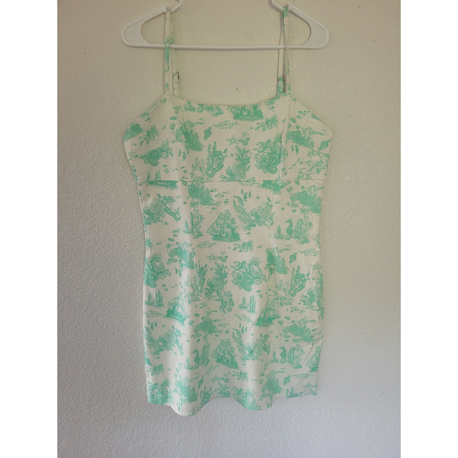 Avec Les Filles Shipwreck Ocean Mint Cotton Dress - Size 10